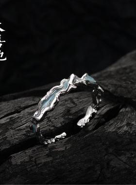 小众设计爆款手饰S925纯银肌理感