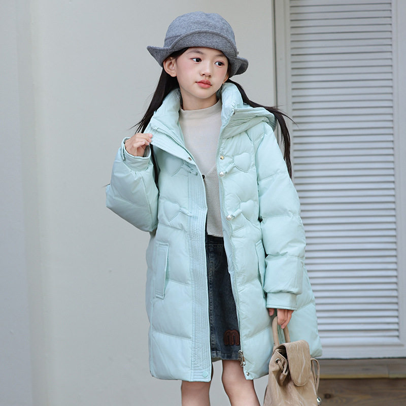 2025秋冬韩版羽绒服女童中大羽绒服