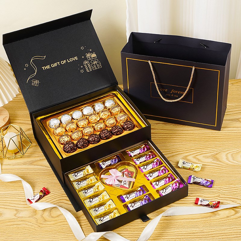 圣诞节巧克力礼盒装送女生女友男N生高档表白生日礼物