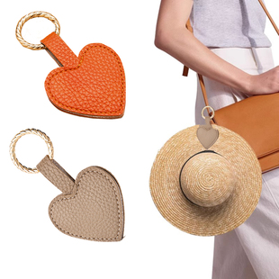 PU皮革圆形磁吸帽子夹户外遮阳帽防丢夹外出帽子收纳包包挂件