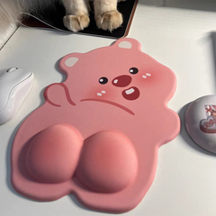 粉色小海狸鼠标垫手护腕垫女生可爱滑电脑办公高级感硅胶键盘手托