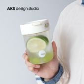 AKS学生吸管杯夏季 小清新随手杯Tritan吸嘴杯耐摔防漏可爱水杯女