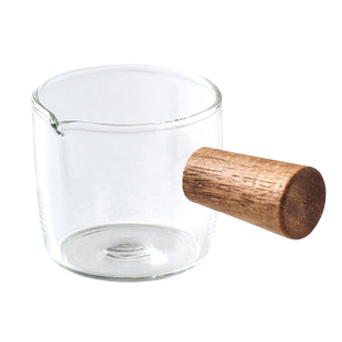 CHEFDUKE耐热玻璃带实木手柄调料碗蘸料碗酱油醋碟浇汁量杯量勺