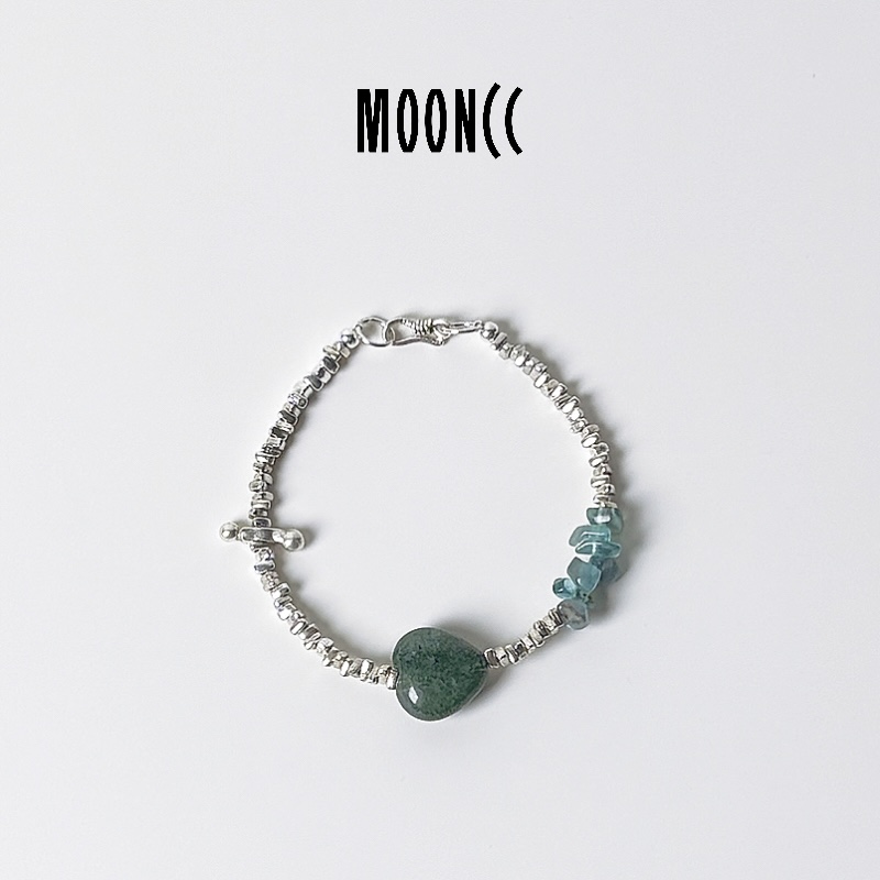 MOONCC原创旷野天然水晶S925纯银手链 手工制作小众极简生命力感