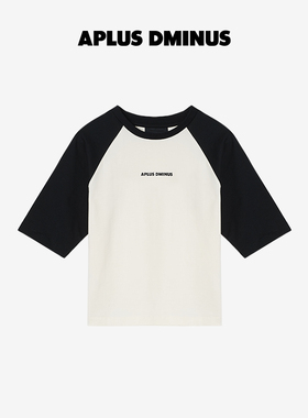 APLUS DMINUS 潮牌儿童7分袖T恤夏季宽松简约美式潮流短袖中大童