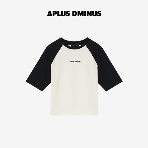 APLUS DMINUS 潮牌儿童7分袖T恤夏季宽松简约美式潮流短袖中大童