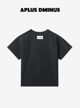 APLUS DMINUS夏季高克重简约T恤男女隐身印花水洗纯棉短袖中大童