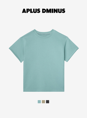 APLUS DMINUS夏季T恤男女百慕大破坏舒弹BOXY纯棉休闲短袖中大童