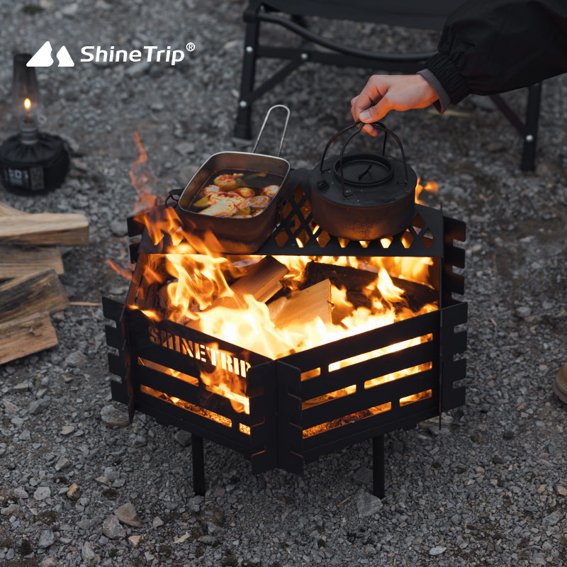 山趣户外便携式碳钢不锈钢烤火炉