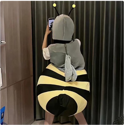 网红蜜蜂人偶小蜜蜂鲨鱼公仔服装玩偶穿戴套装bee演出成人儿童cos