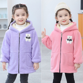 女童秋冬款 外套洋气新款 中大童双面绒儿童卡通可爱女孩羽绒服罩衣