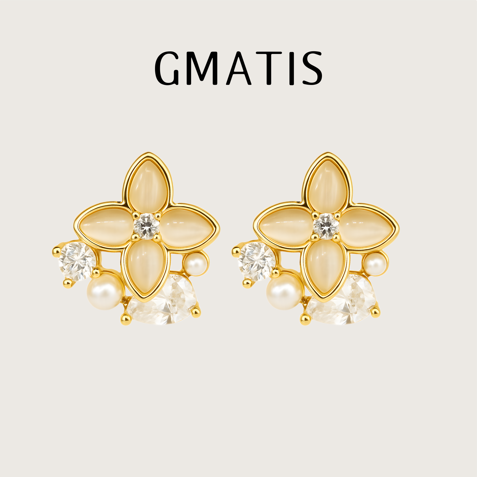 GMATIS晨露繁花小众设计高级感耳环温柔灵动高级百搭925银耳钉