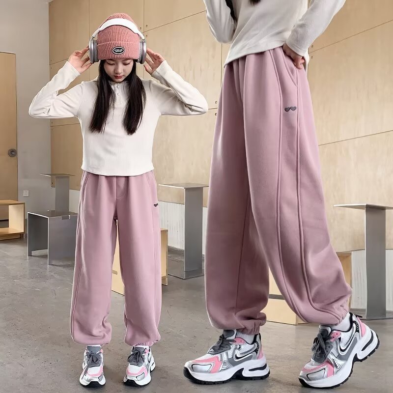 女童加绒卫裤2025新款儿童女孩加绒黑色裤子大童冬款休闲运动裤,童装/婴儿装/亲子装,裤子,淘宝优惠券,粉丝福利购,淘宝优惠卷