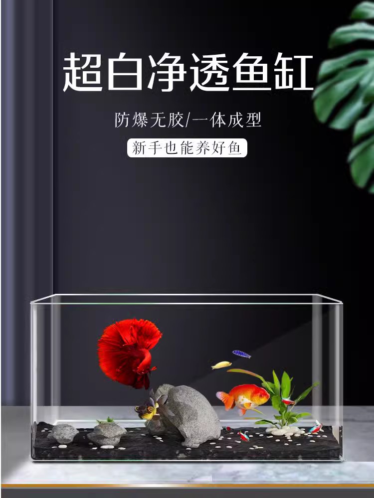 4K超白亚克力鱼缸新款客厅桌面乌龟缸生态造景水族箱自循环金鱼缸