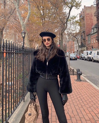 仿皮草短外套水貂毛毛辣妹上衣