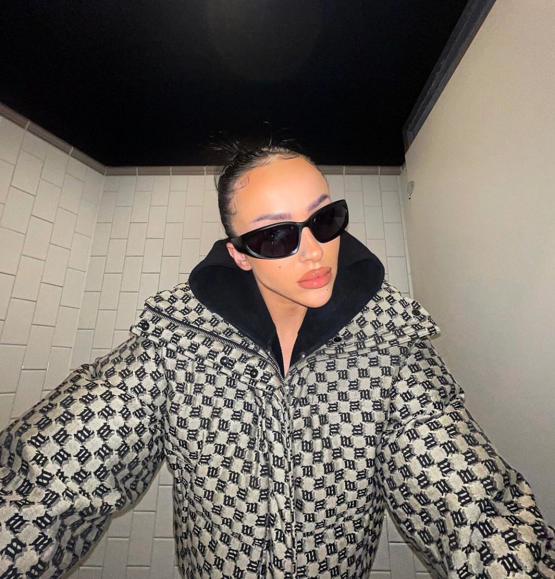 IAMUBABA秋冬现货misbh经典花logo棉服羽绒服短款长袖上衣外套