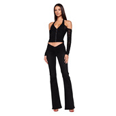 I.AM.GIA 欧美性感紧身百搭显瘦V字做旧高腰牛仔裤