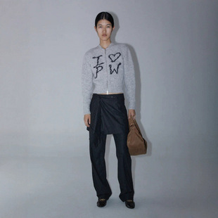 paloma wool西班牙羊毛混纺针织字母拉链开衫上衣毛衣