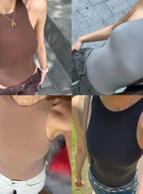 IAMUBABA卡戴珊欧美性感skims无袖收腰打底背心连体衣辣妹上衣女