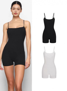 skims媛媛酱卡戴珊同款SOFT LOUNGE SCOOP ONESIE吊带连体三分裤
