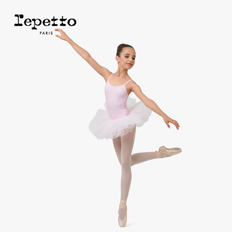 REPETTO丽派朵  女童TUTU小天鹅吊带纱裙连体芭蕾裙