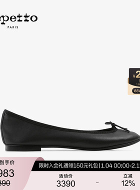 REPETTO丽派朵 CENDRILLON黑色胶底芭蕾舞鞋平底鞋 2025秋冬新款