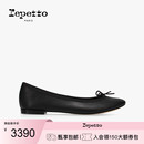 【热销补货】REPETTO丽派朵 CENDRILLON皮底黑色圆头芭蕾平底鞋