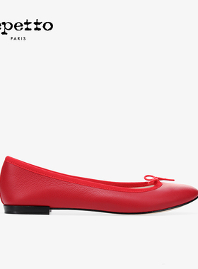 【礼物】REPETTO丽派朵 CENDRILLON皮底亮红色芭蕾平底鞋2026新品