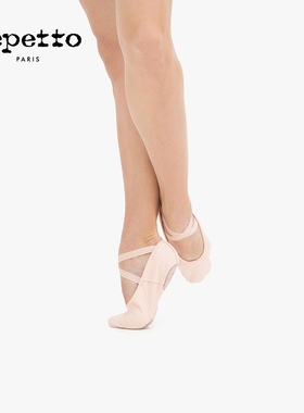 REPETTO丽派朵 女士粉色交叉带分底软底足尖鞋专业芭蕾舞鞋