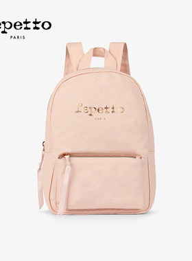REPETTO丽派朵 LOGO印花粉色大容量双肩背包瑜伽包 秋冬新款