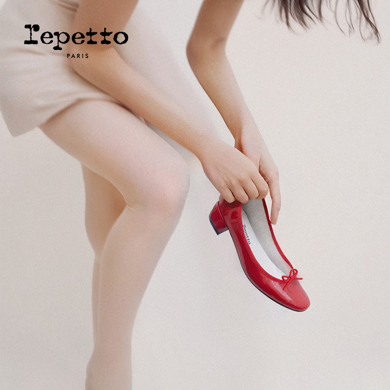 REPETTO牛漆皮通勤芭蕾舞鞋