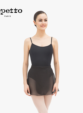 【明星同款】REPETTO丽派朵 女士黑色一片式半身系带雪纺舞蹈纱裙