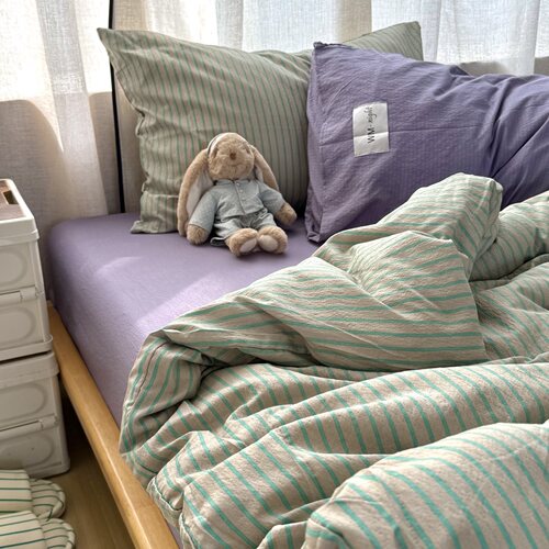 無绵丨多巴胺条纹水洗棉四件套