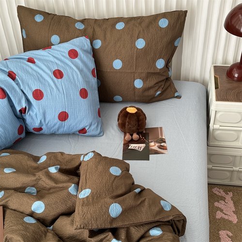 無绵丨复古氛围波点水洗棉四件套