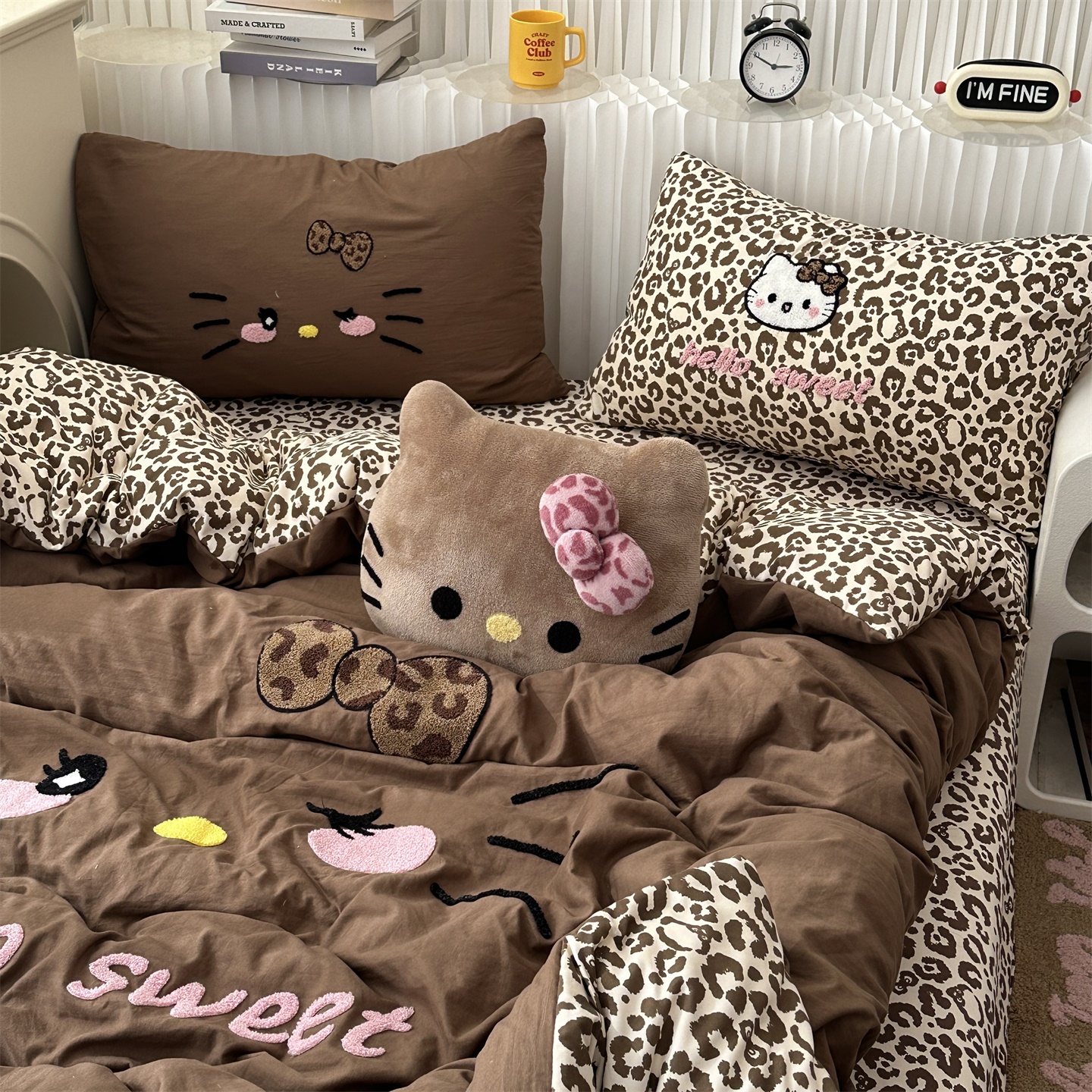 無绵丨少女可爱KT猫水洗棉四件套