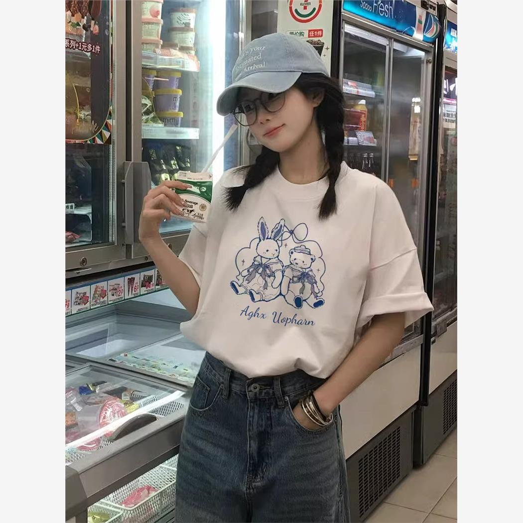 白色短袖t恤女短款2025新款夏季内搭打底衫显瘦体恤\纯棉半袖上衣
