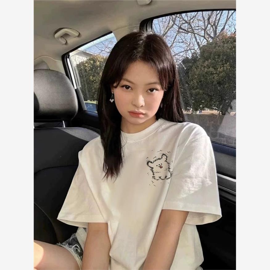 白色纯棉宽松短袖女t恤2025新款夏季设计感小众网红爆款夏日绝美