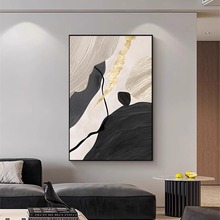 黑白灰抽象客厅装饰画简约现代沙发背景墙落地画大气入户玄关挂画