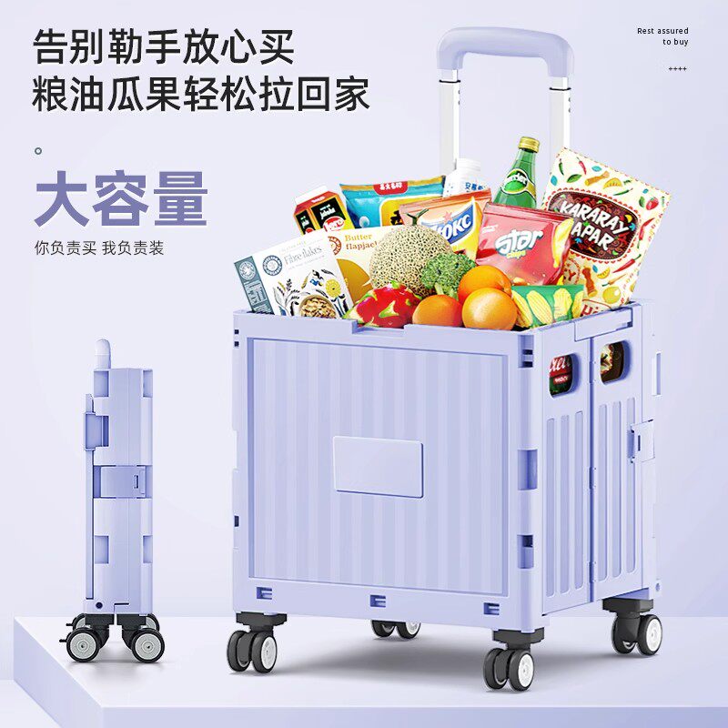 露营轮滑箱拉杆箱溜冰鞋收纳箱儿童滑冰便携折叠买菜拉书包车