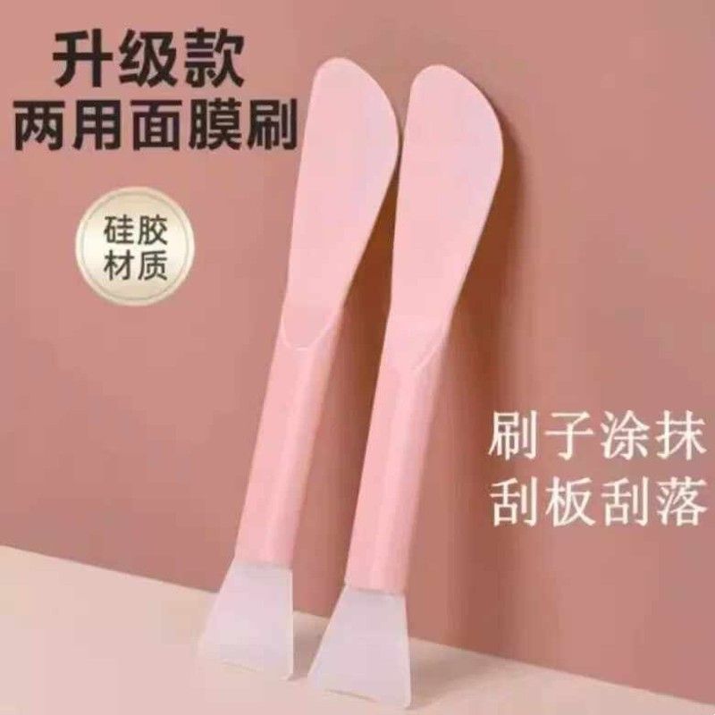 硅胶面膜刷子双头泥膜刷美容院专用涂抹棒挖勺清洁面部刮刀铲工具