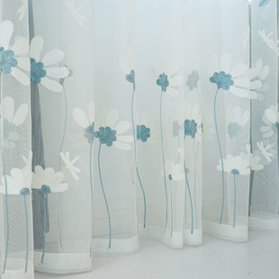 白色阳台纱帘飘窗纱免打孔安装 网红隔断帘 魔术贴窗帘透光自粘贴式