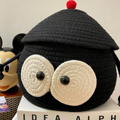 小煤球编织车载后备箱收纳箱汽车用品实用大全汽车副驾驶好物可爱