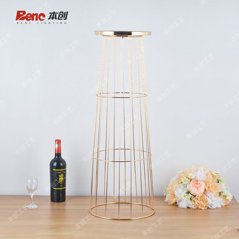 北欧风落地路引花架T台婚庆金属电镀桌花器酒店餐厅家居花瓶摆件