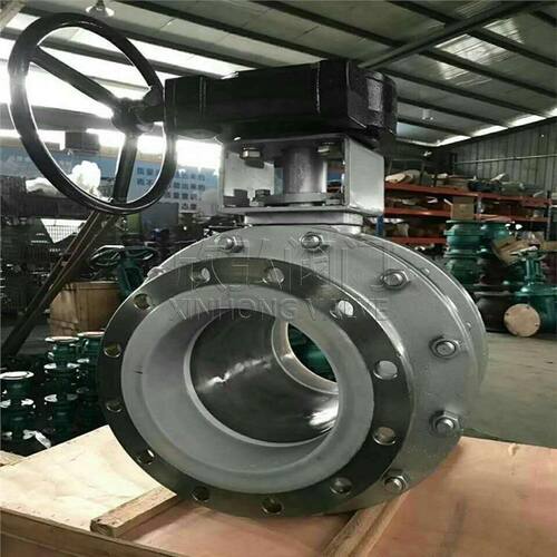涡轮衬氟球阀Q341F46 不锈钢衬胶衬四氟耐磨旋转阀 欣弘阀门