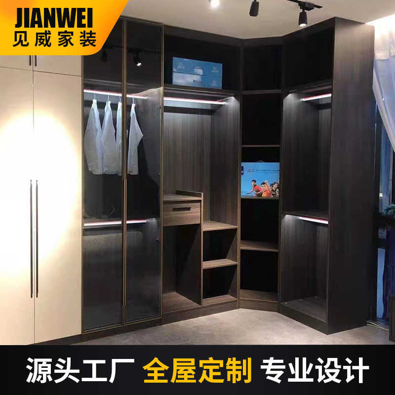 全屋衣柜定制家用卧室欧式平开衣柜全屋定做家具整体衣帽间柜子