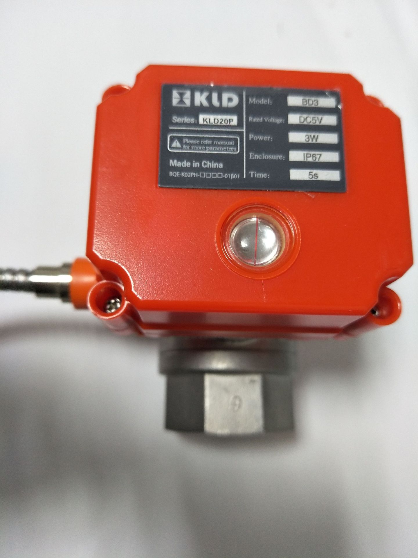 供应电动阀KLD20P BD3 5V 不锈钢双内丝DN25 带金属软管  上海