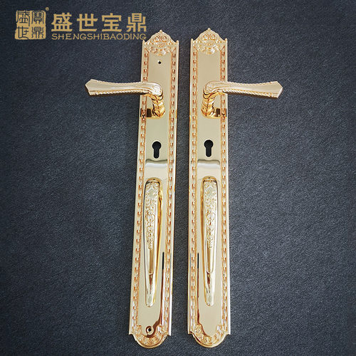 Brass  lock厂家/外贸越南欧式24K真金铜锁GXXL562-G62 执手锁大o