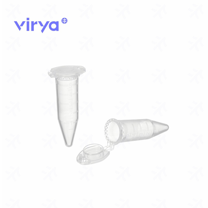 Virya 5.0mL无色离心管、压盖锥底、灭菌盒装、透明,200支/盒