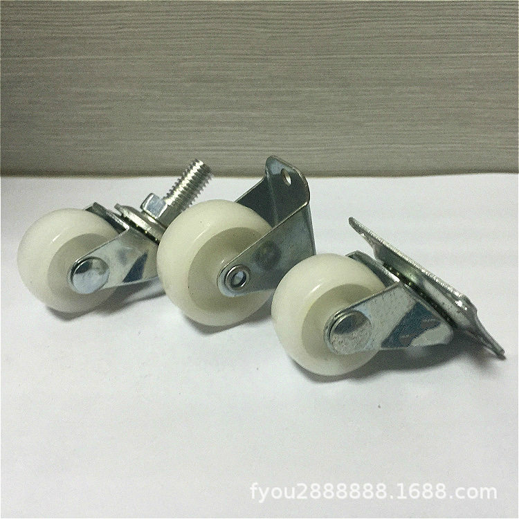 供应PP万向刹车脚轮白pp轻型中型工业脚手架推车轮刹车轮家具脚轮