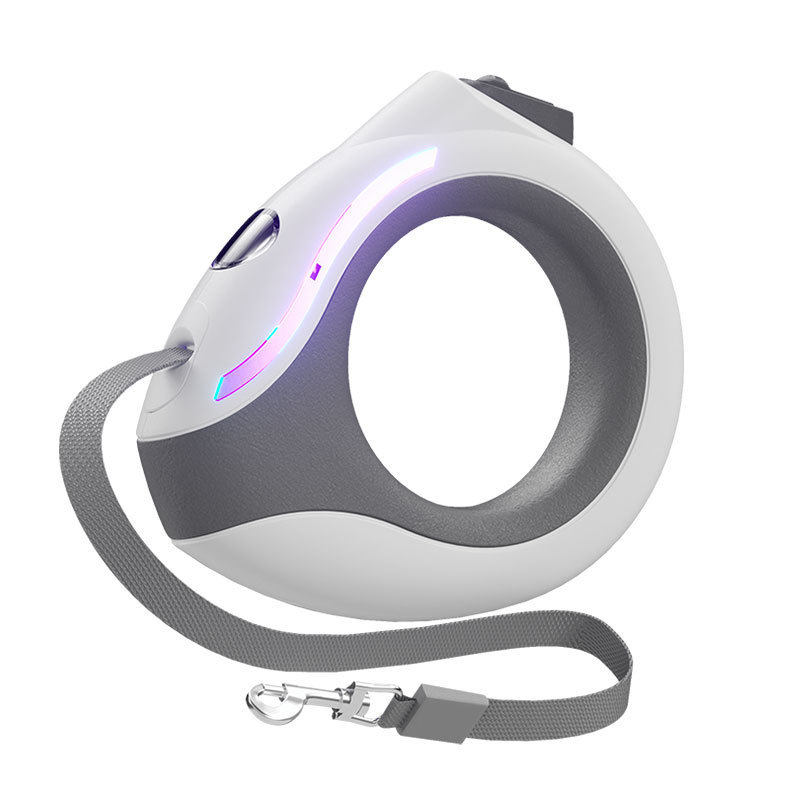 【工厂定制】圆环LED灯狗绳宠物自动伸缩牵引绳发光遛狗绳用品